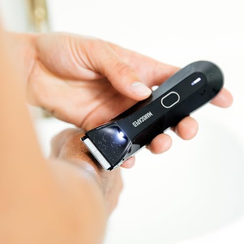 MANSCAPED® The Lawn Mower® 4.0, Electric Groin Hair Trimmer, Replaceable SkinSafe® Ceramic Blade Heads, Waterproof Wet/Dry Clippers, Rechargeable, Wireless Charging, Male Hygiene Grooming Razor