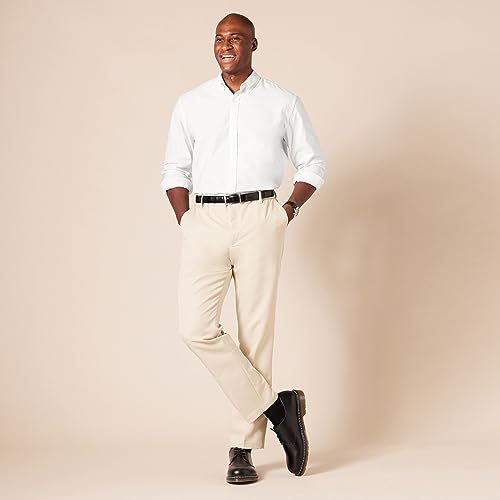 Amazon Essentials Men's Regular-Fit Long Sleeve Oxford Shirt, Blue, X-Small