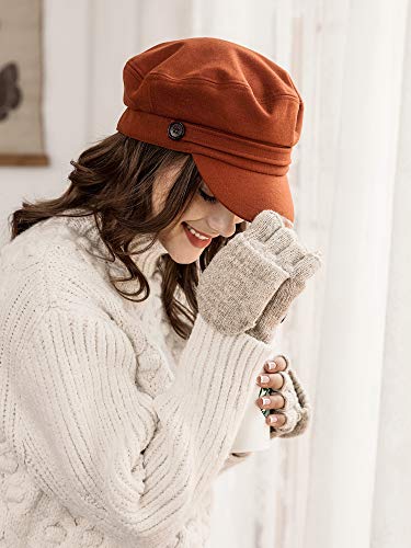 accsa Womens Fashion Newsboy Cap Bakerboy Cabbie Gatsby Pageboy Visor Beret Hat Orange