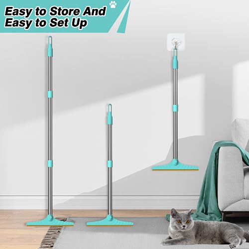 Carpet Rake for Pet Hair Removal, Reusable Cat Dog Hair Remover with 45’’ Long Handle Advanced Lint Remover Scraper for Carpets, Rugs, Mats, Couch