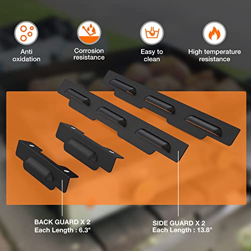 Wind Guards for Blackstone 17 In Griddle, Griddle Accessories Fit for Blackstone Griddle Grill, MeWeBlue 5019 Magnetic Stainless Steel Wind Screens Protect Flame Hold Heat, Compatible with Hood, Black