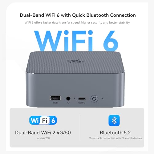 Beelink EQI12 Mini PC,Intel 12th Gen Core i3-1220P (10C/12T,up to 4.4GHz),Mini Computer with 16GB DDR4 RAM 500GB M.2 2280 PCle 4.0x4 SSD,4K Dual Screen Display/Dual LAN/WiFi6/BT5.2/USB3.0