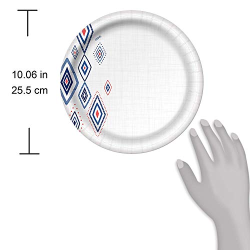 Dixie Everyday Paper Plates, 10 1/16", 220 Count, 5 Packs of 44 Plates, Dinner Size Printed Disposable Plates