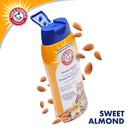 Arm & Hammer Tearless Kitten Shampoo for Cats Natural Cat Shampoo for Odor Control with Baking Soda, 20 Fl Oz Gentle Cleansing Kitten Shampoo in Sweet Almond Scent (Pack of 1)