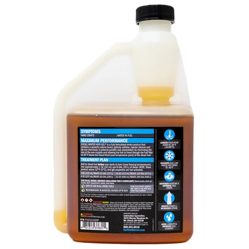 Hot Shot's Secret Diesel Winter Anti-Gel– 16 Oz Squeeze, 7-in-1 Diesel Fuel Additive – Prevents Gelling and Fuel Line Freeze-Ups – Boosts Cetane – Cleans Injectors – Improves Performance, Amber