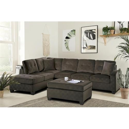 Homelegance Emilio Fabric Accent Ottoman - Chocolate