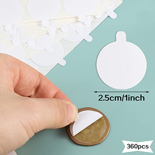 360 PCS Double Sided Adhesive Wax Seal Stickers - Removable Sticky Tack Putty for Sealing Backing (1 Inch)
