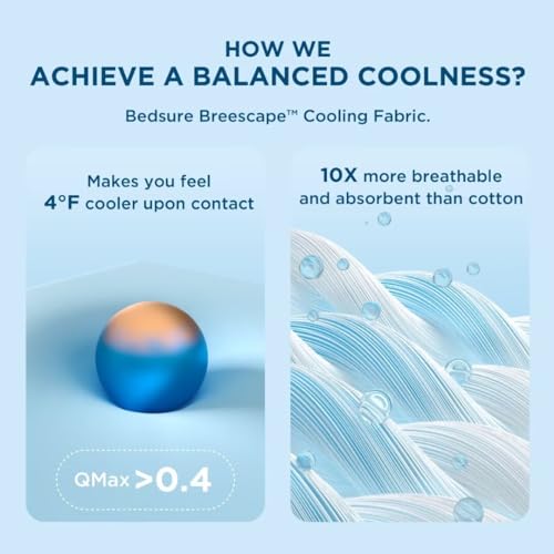 Bedsure Breescape Cooling Comforter Twin XL, Double-Sided Cool Tech Comforter, Soft Cooling Comforter for Hot Sleepers,Q-Max>0.4, Breathable & Lightweight Comforter Twin XL Duvet Insert(Grey, 68"x92")