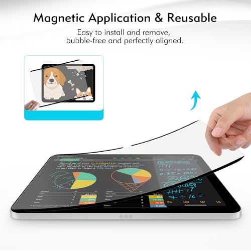 Magnetic Paper Screen Protector for iPad 10th Gen 2022(10.9-inch), Matte Screen Protector for iPad 10th generation(2022) 10.9-inch, Write and Draw Like on Paper, Anti-Glare Screen Protector
