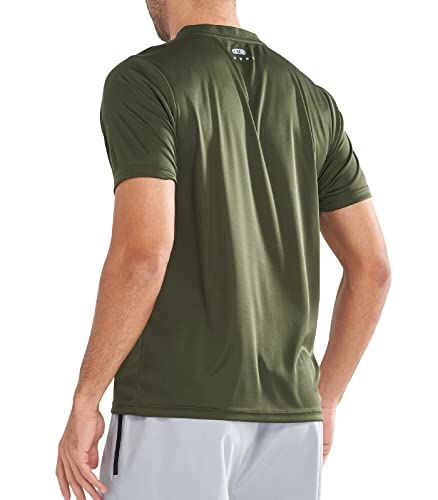 NORTHYARD Men's UPF 50+ Sun Protection Shirts Swim SPF UV Quick Dry Short Sleeve T-Shirts for Athletic Fishing Rash Guard Coral Heather S