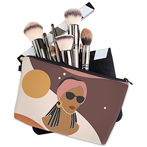 Deanfun Makeup Bag, Bride Bridesmaid A-Z Make Up Bag, Small Personalized Initial Letter 3D Printings Waterproof Cosmetic Bags for Women (T)