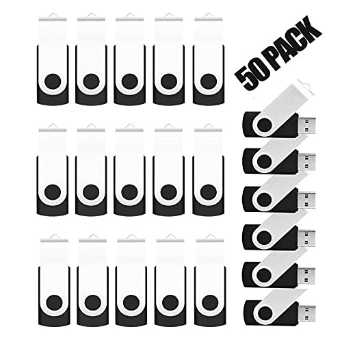 EASTBULL 16GB Bulk Flash Drives 50 Pack Flash Drives Pack USB 2.0 Thumb Drives Bulk Swivel USB Drives Bulk with Strings (16GB)