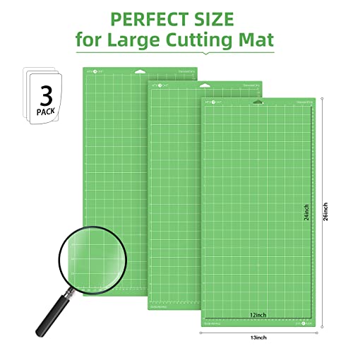 HTVRONT Strong Grip Cutting Mat for Cricut, 3 Pack Cutting Mat 12x12 for Cricut Explore Air 2/Air/One/Maker, Strong Adhesive Sticky Quilting Cutting Mats Replacement Accessories for Cricut