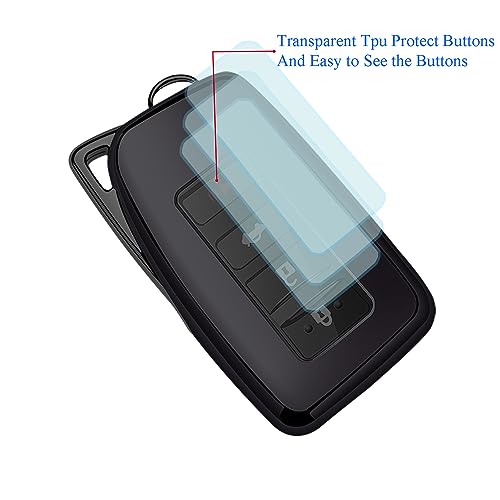 Autophone Compatible with Lexus Key Fob Cover with Keychain Soft TPU 360 Degree Protection Key Shell Case for RX ES GS LS NX RS GX LX RC LC Smart Key-Black