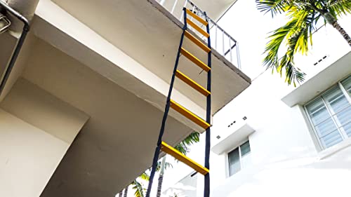 Fire Escape Ladder 13 ft (4 m) 2 Story | Rope Ladder Fire Escape for Homes 3rd Floor | Portable, Foldable & Compact | Emergency Ladder Suitable for Balcony