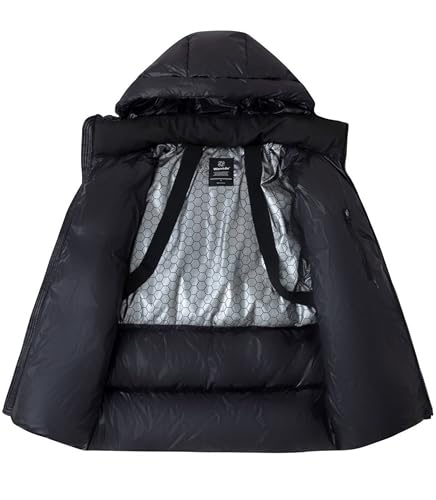 wantdo Men's Winter Warm Jackets Puffer Jacket Waterproof Quilted Thicken Parka (Black S)