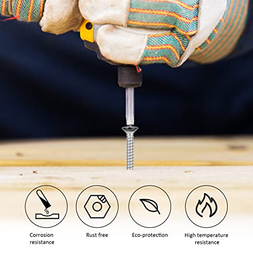 White Head 50 PCS #12X2" Stainless Steel Phillips Flat Head Wood Screws,Stainless Steel 18-8 A2(304) Screw,Home Screw Kit by QISHENG