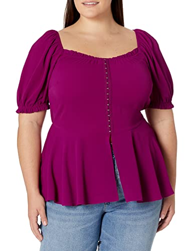 City Chic Women's Apparel Women's City Chic Plus Size TOP Quirky, Raspberry