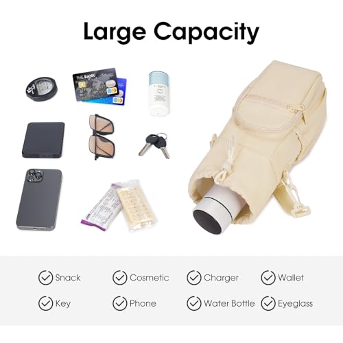 sportsnew Water Bottle Holder with Strap 32oz 40oz Insulated Water Bottle Carrier Sling Bag with Phone Pocket Tumbler Bag Cup Sleeve Crossbody Pouch for Walking Hiking Travelling Carrying, Red