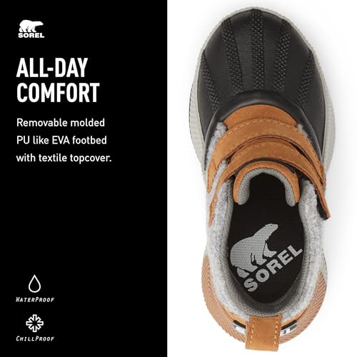 Sorel Youth Unisex Little Children's Out N About Classic Waterproof Boots - Camel Brown, Black - Size 10