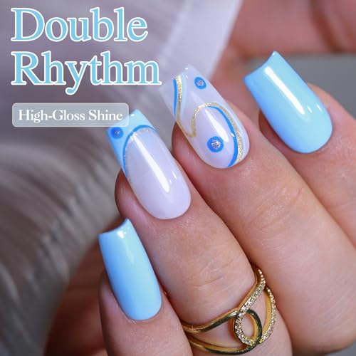 Double Rhythm 15ML Gel Nail Polish Pure Sheer Same Color Same Bottle Soak Off Gel Polish Art Manicure Salon DIY at Home for Women (Milky Orange-A1394)