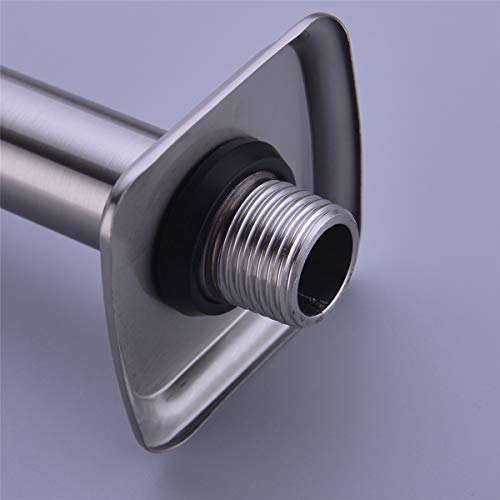 TRUSTMI 16 Inch S-Shape Shower Arm Stainless Steel Extra Long Replacement Pipe with Flange, Brushed Gold