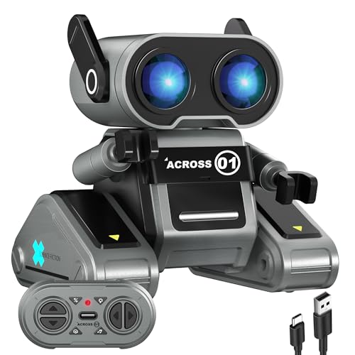 OYMMENEY Robot Toys, Rechargeable Remote Control Robot Toys, Kids RC Robots with LED Eyes, Flexible Head & Arms, Dance Moves and Music, Toys for 3 4 5 6 7 8 Year Old Boys Girls Birthday Gift