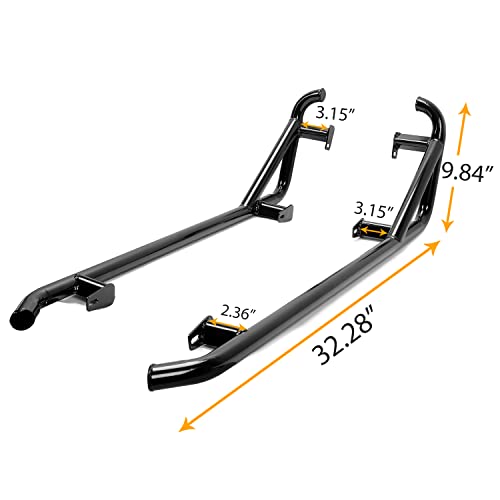 ECOTRIC Black Nerf Bars Rock Sliders Compatible with 2014-2023 Polaris RZR XP 1000/ Turbo/Turbo S, RZR 900/900 XC/S 900/ S 1000 (2 Doors) Left & Right Side Steps - 2 Seater