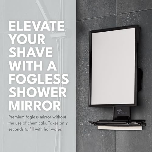 ToiletTree Products Fogless Shower Mirror - Anti-Fog Mirror - Adjustable Shaving Mirror with a Squeegee - Rust-Proof, Impact-Resistance Bathroom Shower Mirror - Tall