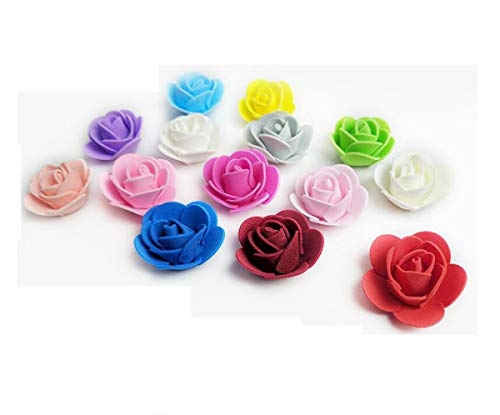 Snadulor 500 Pcs Mini PE Foam Fake Rose Flower Heads Artificial Rose Flowers Handmade DIY Wedding Bride Bouquet Home Decoration(Red)