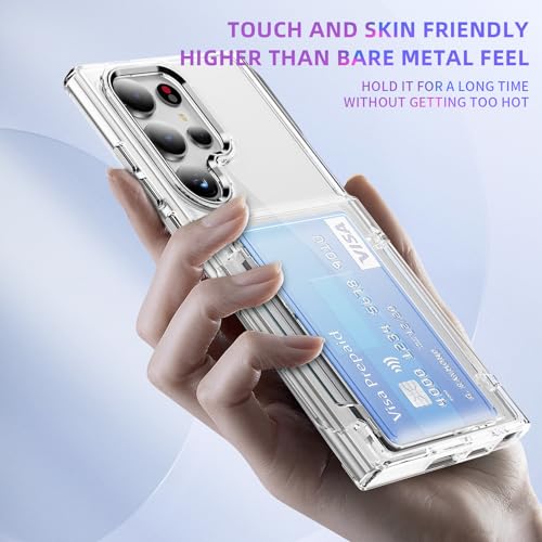 TORRTOWAY Wallet Case for Galaxy S24 Ultra Case Wallet Case with Card Holder Kickstand Card Holder Clear Soft TPU Shockproof Cover Protective Case for Samsung Galaxy S24 Ultra Phone Case (Clear)
