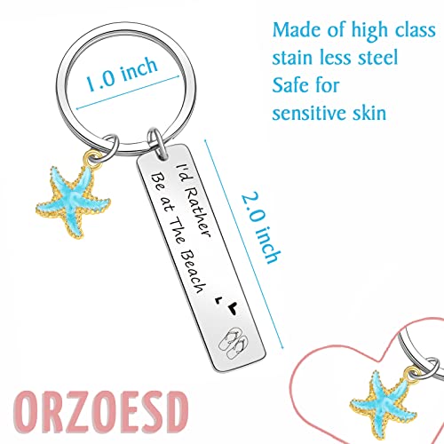 ORZOESD Beach Keyring Ocean Jewelry Sea Lover Gift Natural Gift Beach Lover Jewelry Sister Gift Daughter Gift, Standard