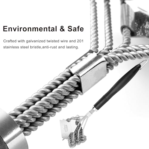 GRILLART Grill Brush and Scraper Bristle Free - Safe BBQ Brush for Grill -Stainless Grill Grate Cleaner - Safe Grill Accessories for Porcelain/Weber Gas/Charcoal Grill - Gifts for Grill Wizard/Men/Dad