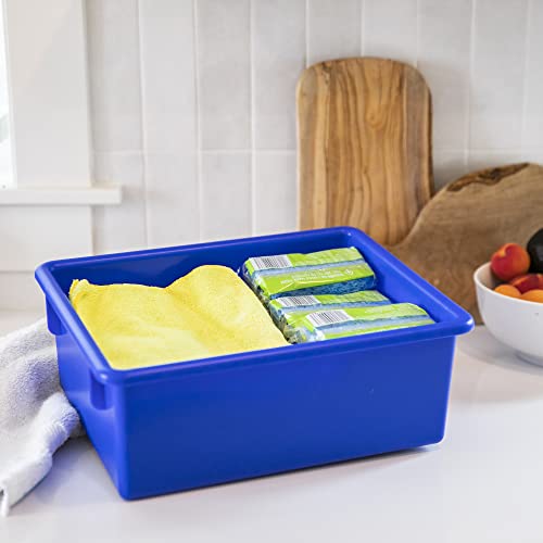 ECR4Kids Letter Size Deep Tray with Lid, Storage Bin, Assorted, 10-Piece