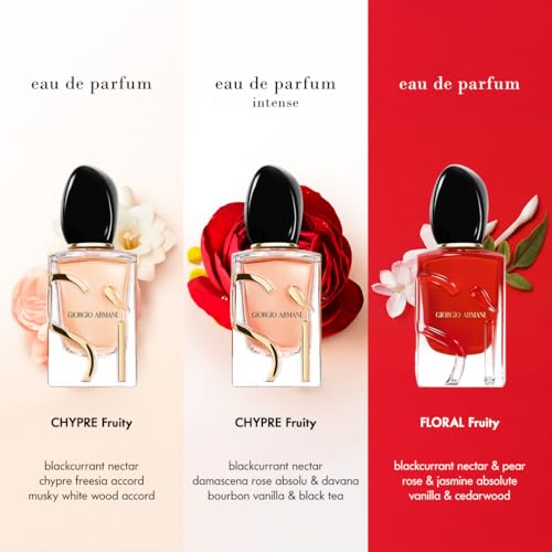 Armani Beauty– Sì – Eau de Parfum – Women's Perfume – Modern Chypre Fragrance – Blackcurrant Nectar, Rose De Mai & Freesia, Patchouli Notes - 1.0 Fl Oz