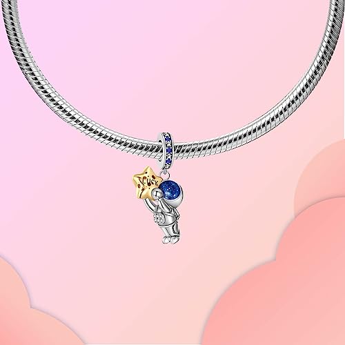 LUXILLA Happy Birthday Dangle Charm 925 Sterling Silver Charms fits Bracelets Necklace Pendant Bead Charms Jewelry Gift for Women