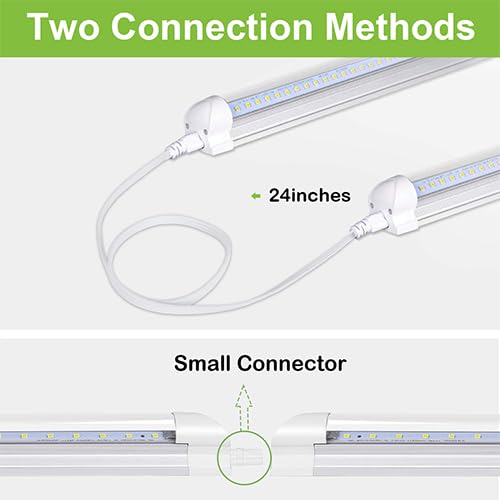 6 Pack 4FT LED Shop Light, 40W, 5200LM, 6500K Super Bright White, V Shape Integrated T8 LED Tube Light, 4 Foot Linkable Shop Lights with Built-in ON/Off Switch for Garage, Warehouse, Workshop