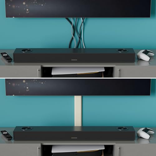 D-Line TV Wall Mount Cord Hider, Hide Mounted TV Cables, Wire Covers, Self Adhesive Cover for Cords, Paintable, Low Profile, Seamless Cable Raceway - 2X 2.36in W x 0.59in H x 15.7in L - Beige