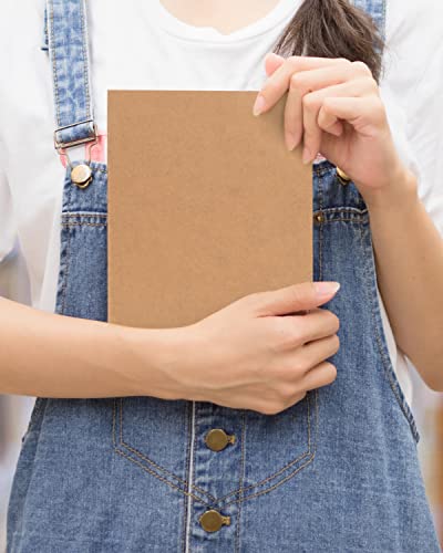 Gwybkq A5 Kraft Unlined Composition Notebooks Blank Journal Bulk 40 Pcs(5.5x8.3), for Campus College Students Office School Supplies, 60 Pages/30 Sheets, Bulk Journals for Teen