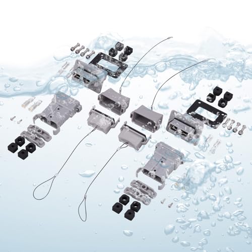 ANKG 50Amp 10Awg Battery Quick Connect Electric Forklift Cable with O Ring Terminal,2Pcs 32cm/1ft with Quick Connector for Carts, Sightseeing Car, Batteries, Motors,Tractors(Grey)