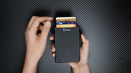 umoven Wallet for Men - with Money Clip Slim Leather Slots Credit Card Holder RFID Blocking Bifold Minimalist Wallet, Black