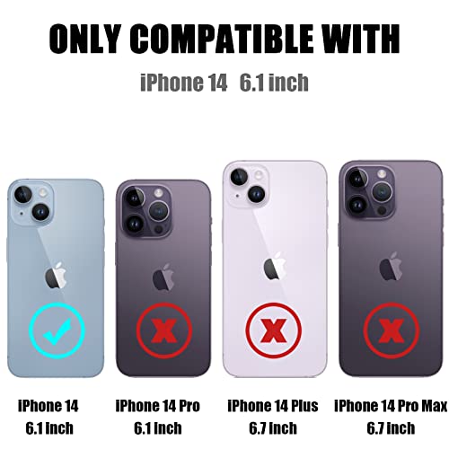 Nvollnoe for iPhone 14 Pro Max Case with Card Holder Heavy Duty Protective Dual Layer Shockproof Hidden Card Slot Slim Wallet Case for iPhone 14 Pro Max for Women&Men(Silver)