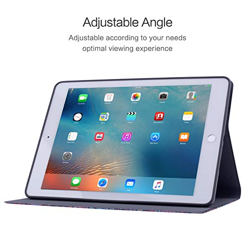 ipad 9.7 inch 5th/6th Generation 2017 2018 Case, ipad air 1 2 Case, Vimorco Premium Leather Protect Covers, Adjustable Stand with Auto Wake/Sleep, Blue Lemon