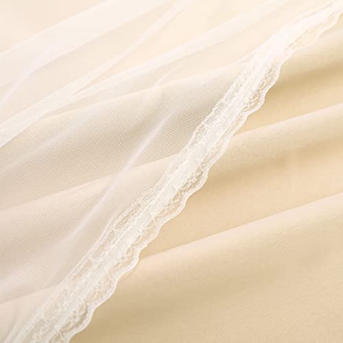 SOFJAGETQ Beige Blackout Curtains with Sheer 54 Inches - Double Layered Short Blackout Curtains with Voile Sheer Drapes for Kids/Girls Bedroom Nursery Living Room, Biscotti Beige, 2 PCs