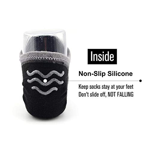 Busy Socks Black No Show Footies Hidden Recycled Socks for Women 9-11, Women's Low Cut Thin Sport Socks for Summer Hot Weather, 5 Pack, Medium, Black