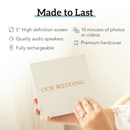 Heirloom Holiday Snow Video Book - Create Your Own Digital Greeting Card Gift with Your Memories - Anniversary, Christmas, Wedding - Plays 10 Minutes of Video and Photos
