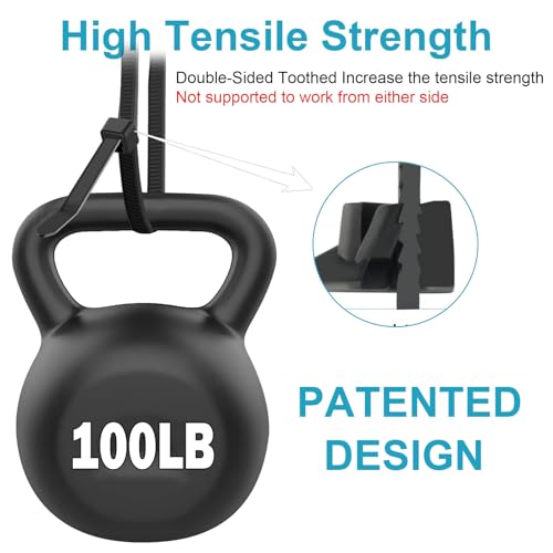 12 Inch Zip Ties Double Sided Toothed,100 LBS Tensile Strength Heavy Duty Cable Wire Ties With Self-Locking Adjustable More Durable Nylon Tie Wraps for Indoor Outdoor(100 Pack)