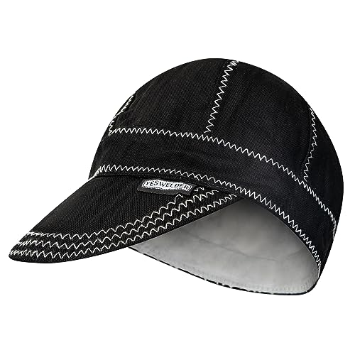 YESWELDER Black Reversible Welding Cap, 7 1/2, Durable, Protective Welders Cap
