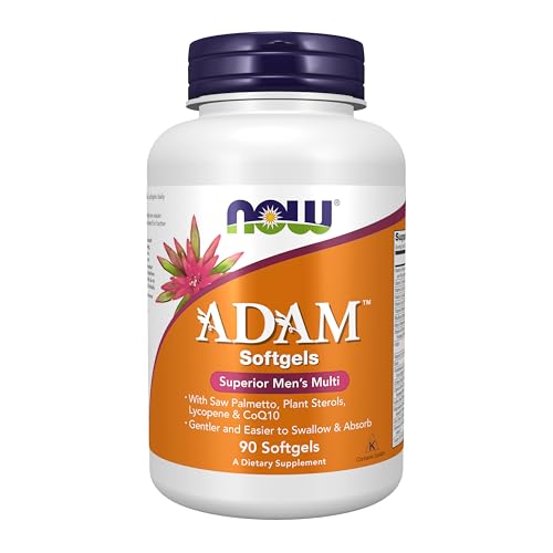 NOW Supplements, ADAM™ Men's Multivitamin with Saw Palmetto, Plant Sterols, Lycopene & CoQ10, 90 Softgels