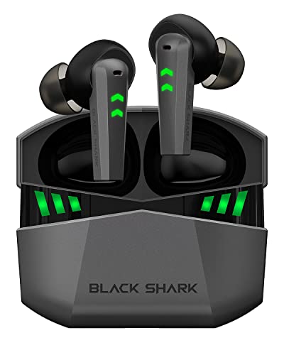 Black Shark Wireless Earbuds with 35ms Ultra-Low Latency, Gaming Bluetooth Earbuds with Premium Sound, Bluetooth 5.2, 10mm Drivers, 4 Hyperclear Mics, IPX5 Waterproof, 20H Play Time, Comfort Fit